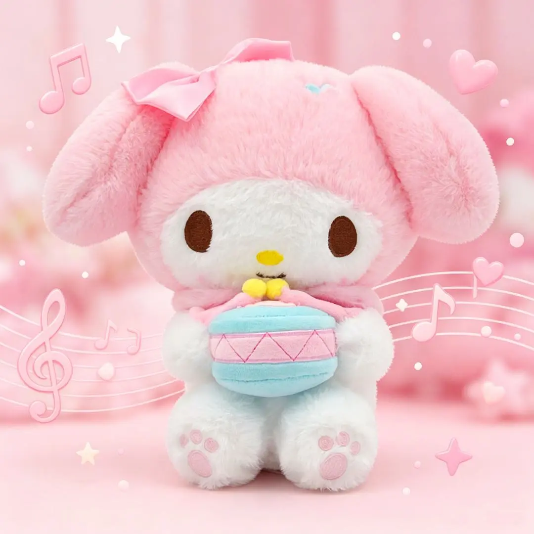 MINISO Sanrio Concert Series My Melody Stuffed Doll - Unisex Soft Plush Toy, Exquisite Concert Theme, Musical Detail, Thick Fluffy Fabric, Ideal for Bedroom Desktop Decoration, Sweet Birthday Gift (TV & Movies Inspired) Back-to-School Gifts