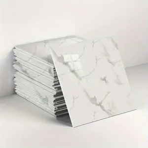 Marble Pattern Tile Sticker, 1 Box Self-adhesive Waterproof Tile Sticker, Easy to Clean Tile Sticker for Kitchen, Bathroom, Wallpaper, Decor, Sticker Tiles, Marble Tile Stickers