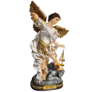 San Miguel Arcangel 12" 6413-12 Statue St Michael Archangel Estatua Brand New Religious Decor Saint Protector Protects Against All Evil Ornaments Religious art image, home decor, wall decor, church events, gifts