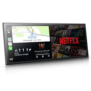 LAMTTO 10.25" Big Wireless CarPlay Screen Watch Youtube/Netflix/TikTok While Parked Auto-Connect, iPhone 8–15+ & Android 11+ Any Car Upgrade