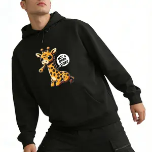 Comfortable Long Sleeve Hoodie with Funny Giraffe Design – Perfect Gift Idea