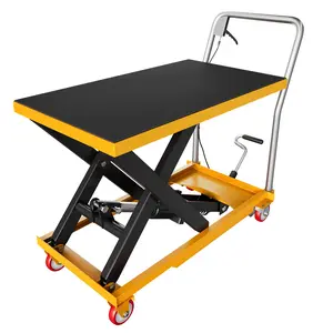 Garvee Hydraulic Lift Table Cart for Material Handling - 330 lbs Capacity, 28.5" Lifting Height, Manual Single Scissor Design with Locking Wheels & Non-Slip Pad