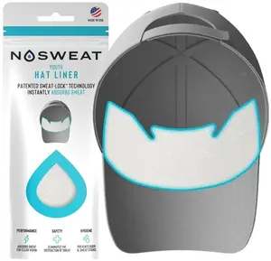 NOSWEAT White Patented SweatLock Youth Hat - 12-Pack with Eye-Catching Design, Hypoallergenic, Unisex, Perfect for Warm Weather