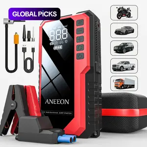 ANEEON Portable Car Truck Battery Jump Starter Kit, 6400mah/8000mah Power Bank, USB Output, Air Compressor & Multi-Safety Features #GLOBAL PICKS