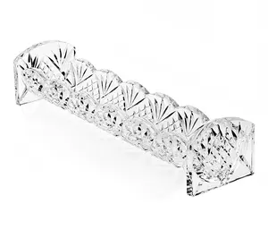 HomeRoots 10" Rectangular Cut Crystal Cracker Tray