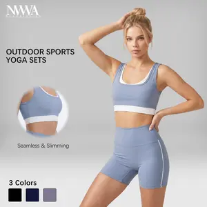 Women's 2 Piece Workout Sets for summer Padded Sports Bra & High Waist Biker Shorts Lift the Glutes and Tighten the Abs Squat Proof Cooling Quick-Drying Gym Yoga Pilates Running Activewear Matching Set
