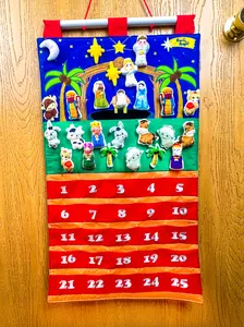 Miracle in a Manger - Advent Calendar Christmas Nativity Scene with 25 velcro backed characters for family bonding and home decor Decoration Magical