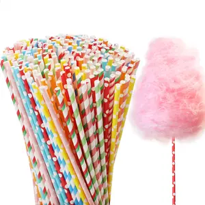 200 Pieces Cotton Candy Cones, Cotton Candy Sticks 13.8 inch - Bright Random Colors - Bulk for Parties, Events, Candy Making - Extra Length Prevents Sticky Hands