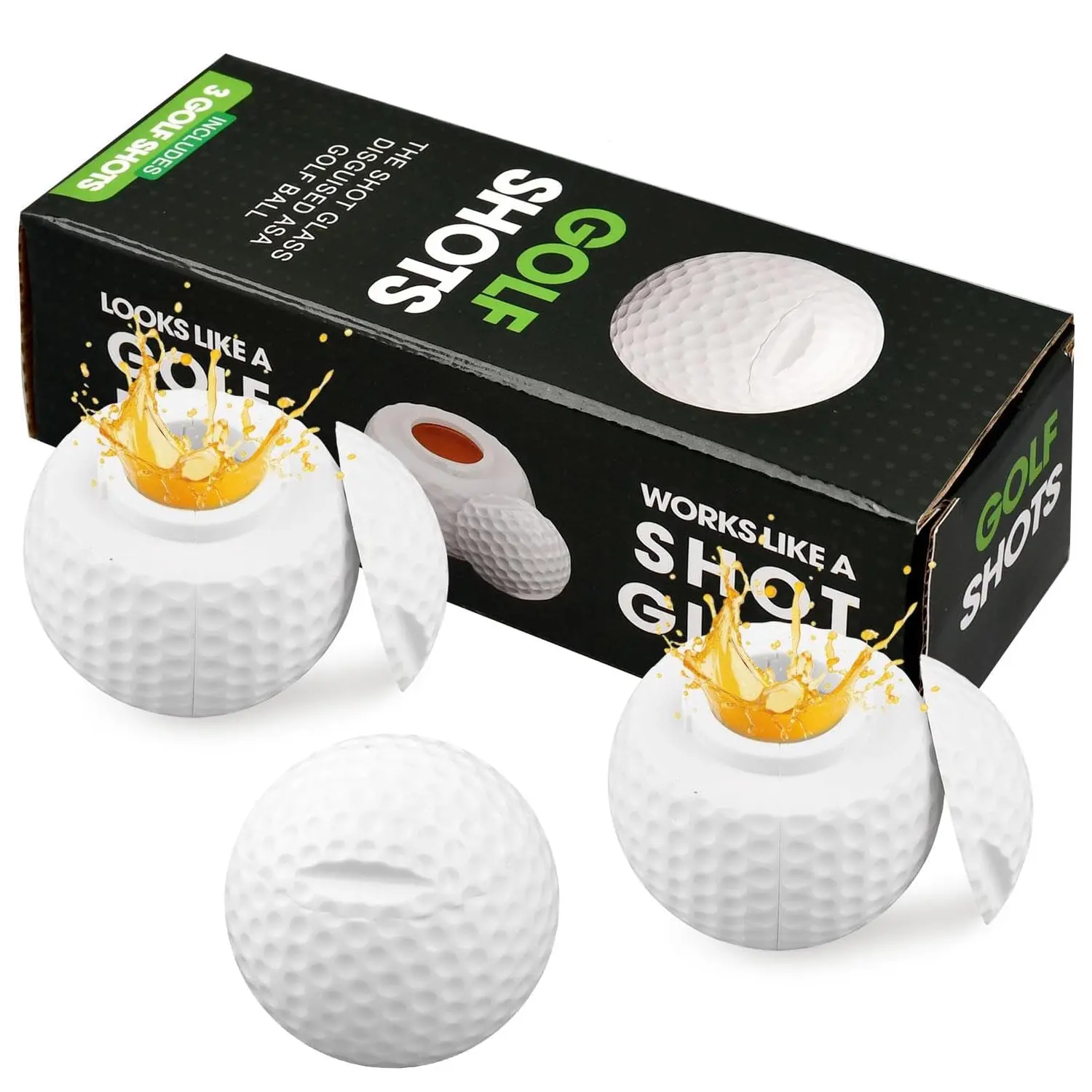 Golf Shots | Golf Ball Shaped Shot Glass Set, Drinkware – Fun Gift, Ideal Gift Choice, Unique and Funny Gifts For Dad, Husband, Golfers and Men. Golfer Christmas Gift, Stocking Stuffer, or White Elephant.