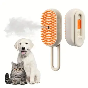 3-In-1 Rechargeable Steam Pet Brush for Cats & Dogs - Self-Cleaning, Massaging Grooming Tool, Eliminates Loose Fur, Fur Removal Tool, Battery-Powered/Usb, Ideal for Shedding Relief, Pet Grooming Tool|Steam Brush|Selfcleaning Feature, Dog Grooming Brush