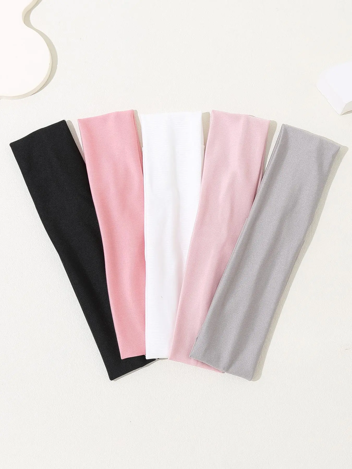 Solid Color Hair Band (5pcs), Casual Wide Elastic Hair Band for Women & Girls, Minimalist Headwear Suitable for Daily Life, Fashion Hair Accessories for Party, Daily Clothing Decor, Solid Color Headband, Elastic Headbands, Hairband