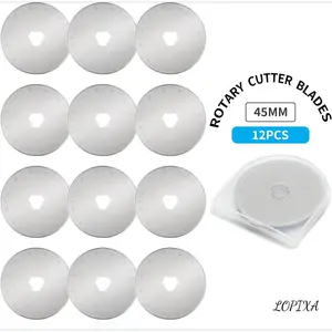 Lopixa™ 45mm Rotary Cutter for Fabric, Fabric Cutters with 5pcs Extra Rotary Blades, Roller Cutter Set for Sewing, Quilting, Leather & Craft Projects (Pink)