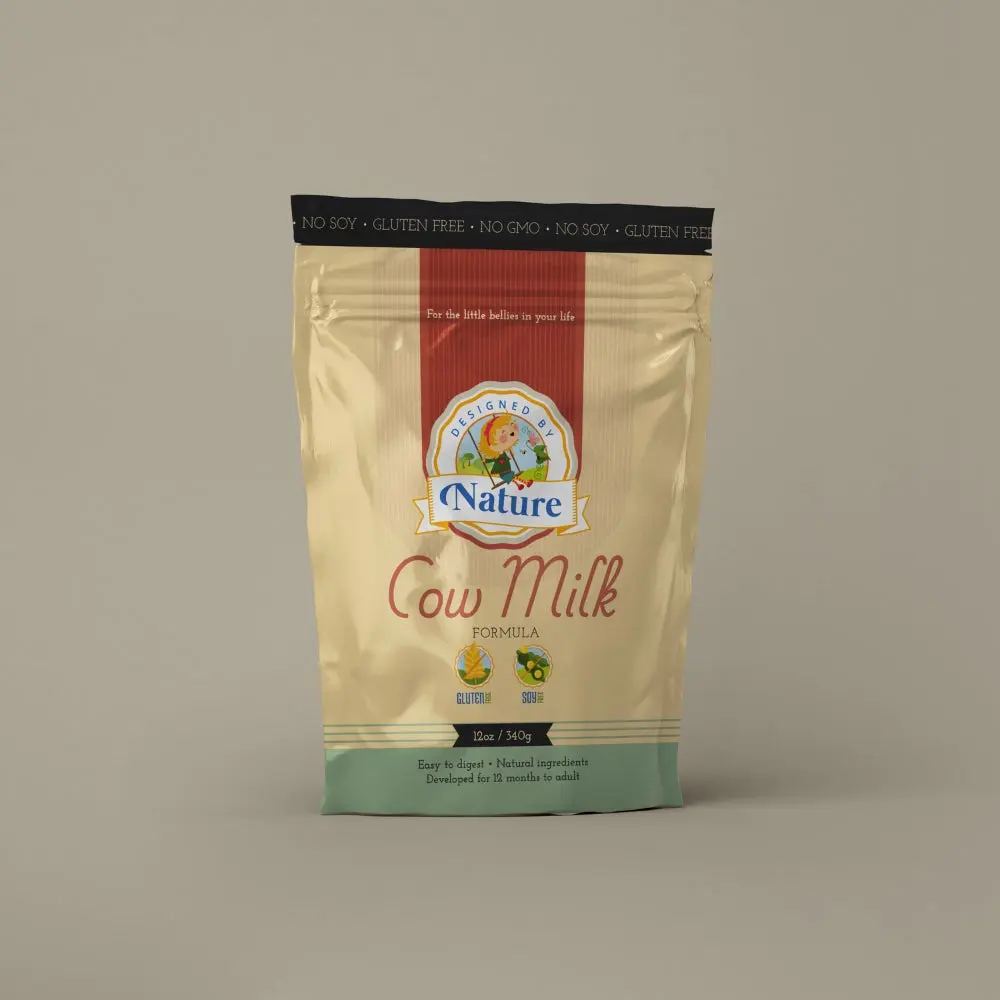 Designed by Nature Cow's Milk Formula - Natural Dairy Product with Calcium Protein and Vitamins for Dietary Needs 12oz Pouch