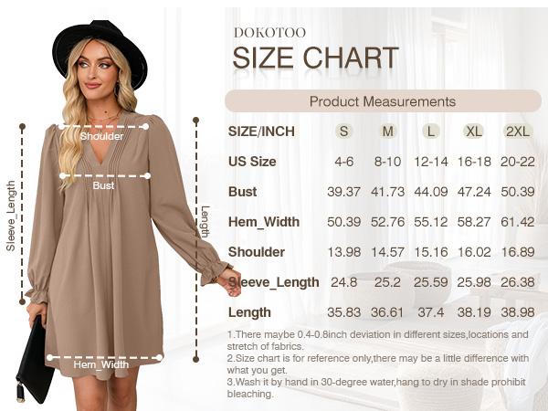 Dokotoo Womens Casual Dress A-Line Ruffle Sleeve V Neck Midi Dress 2026 Fashion Pleated Flowy Sundress Loose Shirt Dresses