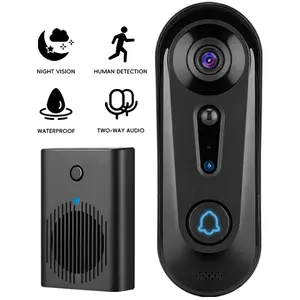 Smart Wireless Doorbell Camera with Indoor Chime, HD Vision, Motion Alert Photo Capture, Remote Monitoring, Family Share, Two-Way Audio, Cloud Storage, Waterproof