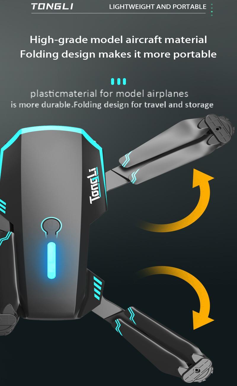 TongLi Kids' electric remote-controlled aircraft, aerial photography drone, four-axis flight vehicle with one-key take-off and stunt roll functions. It is an ideal holiday gift for children aged 6 to 12 for Christmas, Halloween and Thanksgiving.