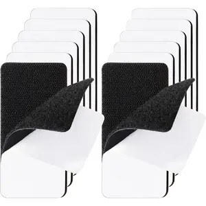 12 Sets 2x4 inch Strips with Adhesive, Heavy Duty Hook and Loop Tape, Wall Hanging No Perforation, Fabric, Couch, Industrial, Office, Household