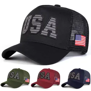 Unisex USA Letter Baseball Cap Mesh Hat Outdoor Adjustable Sunscreen Leisure Hat Spring Autumn Travel Tourism Beach