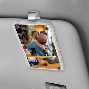 2 PCS Personalized Photo Car Visor Clip - Custom SunVisor Decoration for Car, Couples Gift, WalletPhoto Holder, Unique Car Accessories