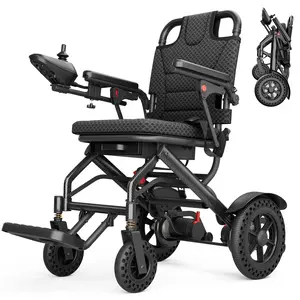 Brearo Ultralight 36lbs Foldable Electric Wheelchair - 15mi Range, 400W Silent Motor, Aircraft Aluminum Frame (Senior & Travel Friendly)
