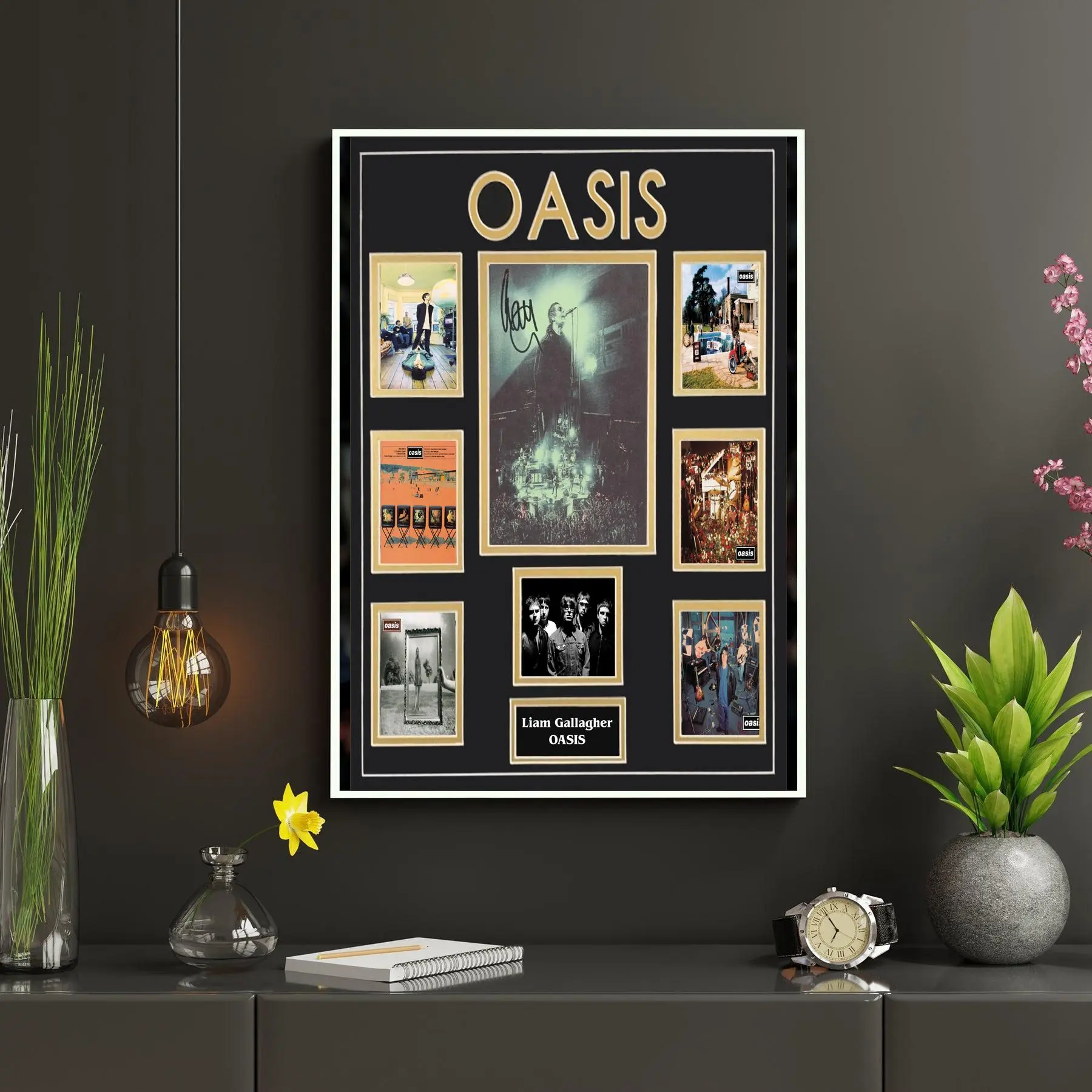 Liam Gallagher with Autographed OASIS - POSTER NO FRAME