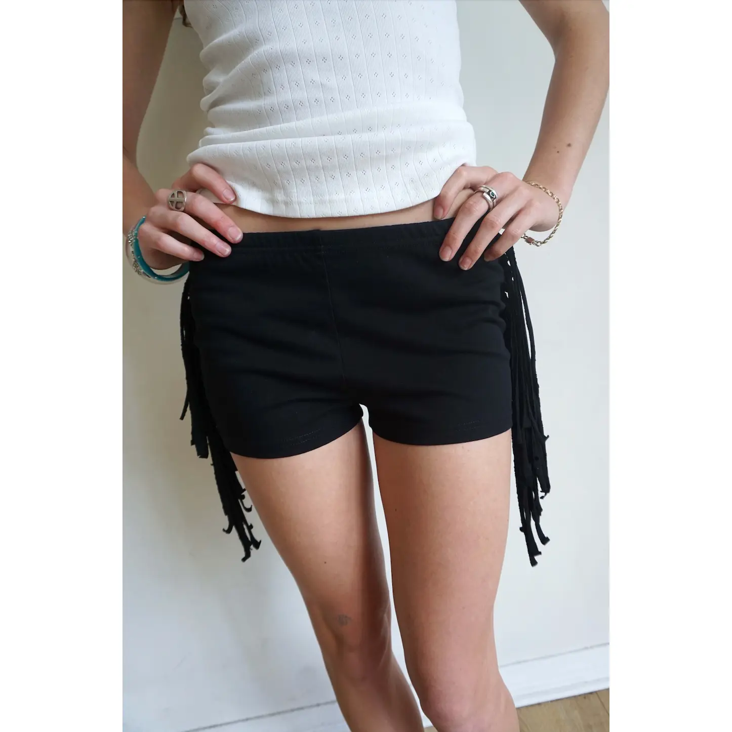 Fia Fringe Shorts Noir