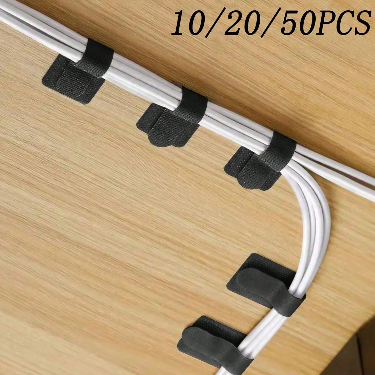 10-100 Pack Cable Organizer, Magic Tape Straps, Under Desk Cable Management, Multi-Purpose Cable Tie, Computer Cable Management, Desk Tidy, Cable Management Kit