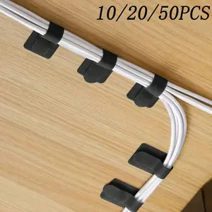 10-100 Pack Cable Organizer, Magic Tape Straps, Under Desk Cable Management, Multi-Purpose Cable Tie, Computer Cable Management, Desk Tidy, Cable Management Kit