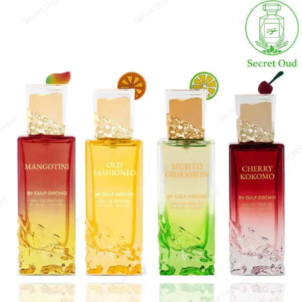 Unisex Multi-Scent Fragrance 4-Piece Bundle - Juicy Mangotini, Refreshing Mojito Obsession, Zesty Old Fashioned Citrus Woods, Cherry Kokomo, Juicy Unisex Fragrance, Refreshing Unisex Fragrance