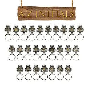 Personalized keychain - Retro Western Cowboy Letter Keychain, Handmade Metal A-Z Initial Letter Keychain Clip, Suitable for Pockets and Bags