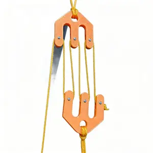 Game & Gear Hoist Block and Tackle Pulley System Portable Ultralight Nylon Block & Tackle Hoist Compact Mini Pulley System, Portable Nylon Compact Game Lifting Tool for Backcountry Hunting