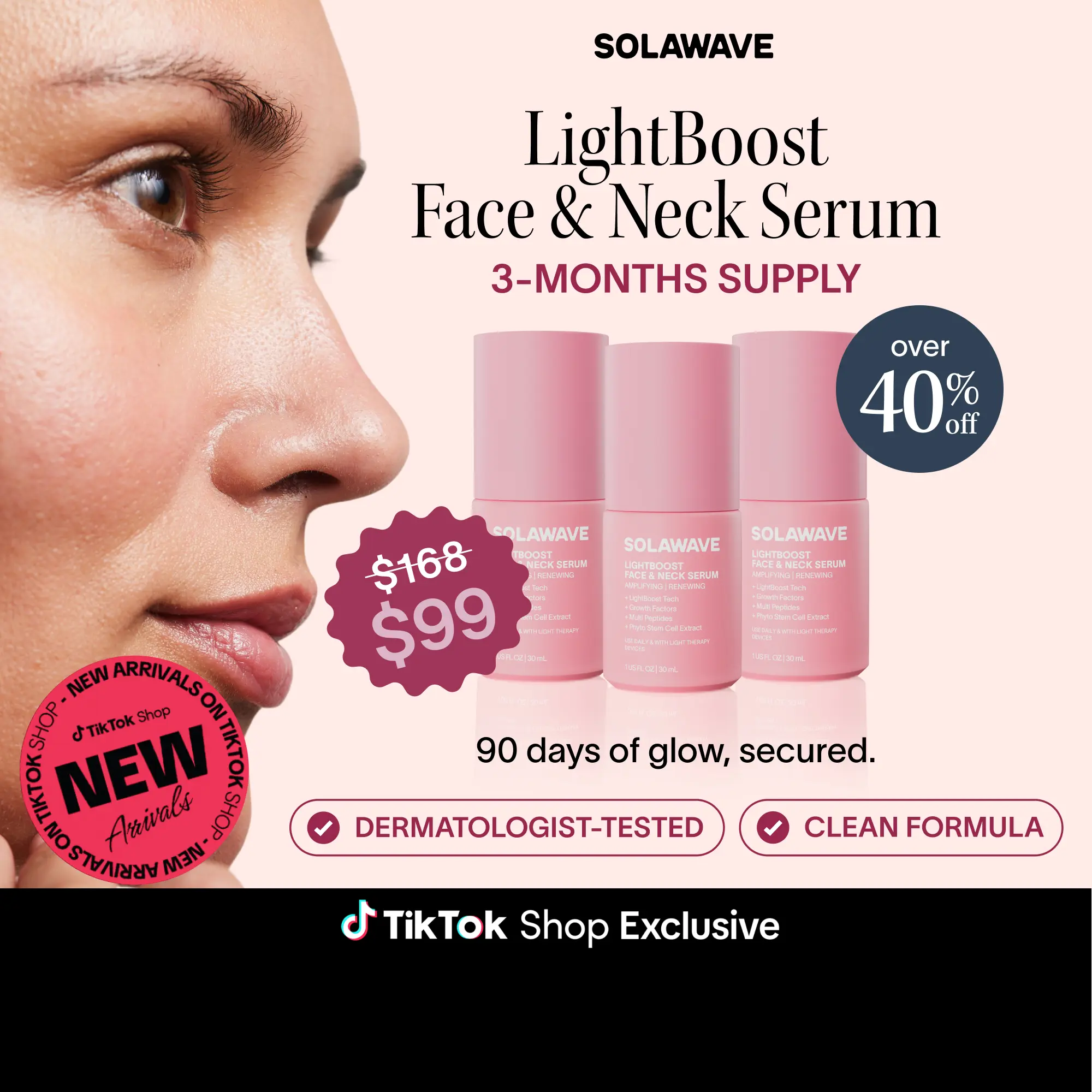 Solawave LightBoost Face & Neck Serum 3-Pack Bundle