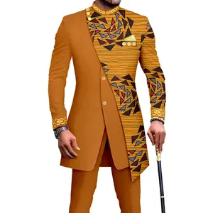 African Suits for Men Embroidery Print Blazer and Pants Set Business Suit Party Wedding Evening  Long Sleeve business casual outfits suits luxury clothing set Menswear Soft Breathable Shirts Formal Gamis business casual outfits
