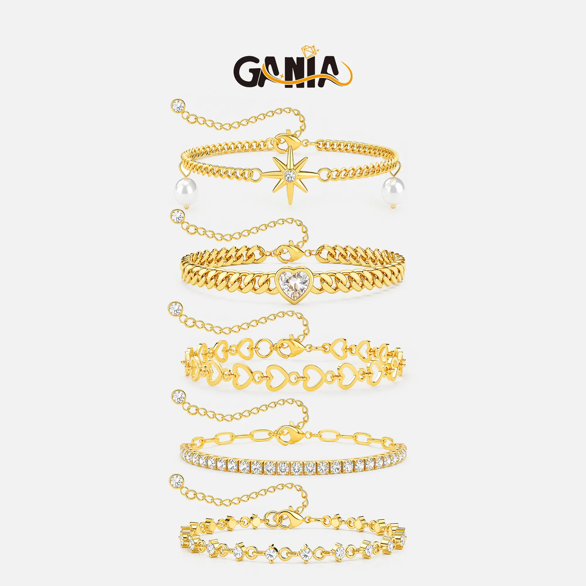 GANIA 5PCS Gold Bracelets Set for Women, Stackable Boho Multi-layered Bracelets, Gold Bangle Bracelet, Multi Layer Stackable Cuff Bracelet Set, Hypoallergenic Material, Trendy Elegance Charms Minimalist Textured Boho Jewelry