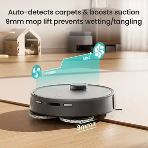 KM3MAX Vacuum Cleaner Function And Automatic Dust Collection/22000Pa/Lidar Laser Navigation And PSD Obstacle Avoidance Technology, No-Go Zones/Dual Rotating Mops And Automatic Carpet Detection/Self-Cleaning, Perfect Christmas