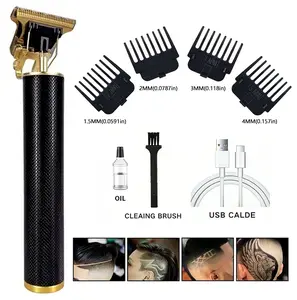 1 Set Rechargeable T-Blade Hair Clippers for Men ZeroGapped Trimmer Cordless Grooming Kit with 4Guide Combs USB Charging Waterproof Design