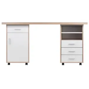 Winsome Kenner 3-Pc Modular Desk Set, Reclaimed Wood and White, Composite wood