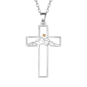 OIDEA Women's Stainless Steel Cross Necklace - Dainty Cross Design Charm with Mustard Seed, Adjustable Length Minimalist Religious Jewelry summerwins,summerwins