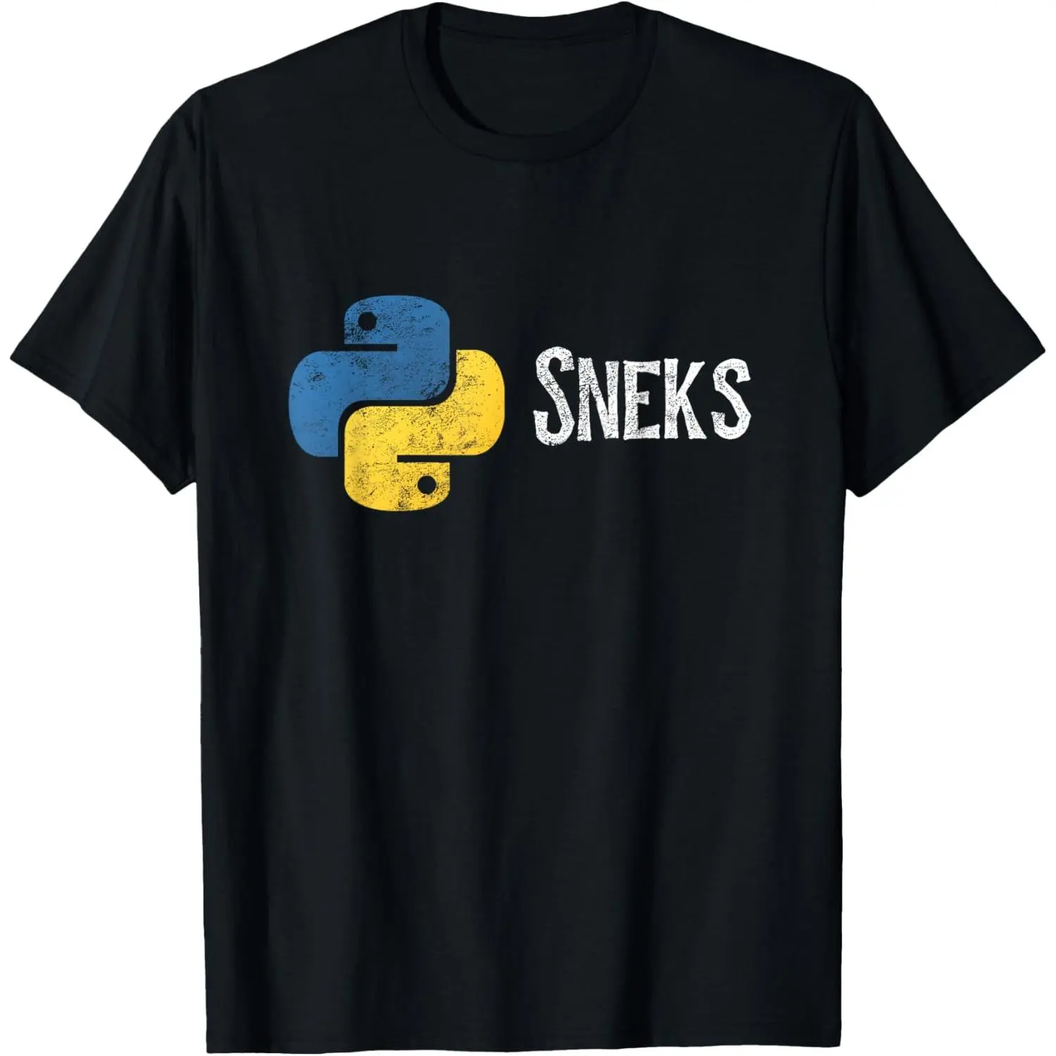 Men's Python Programmer Tee with Funny Snek Logo, Shortsleeve Round Neck Design in a Soft Breathable Fabric, Coder Gift