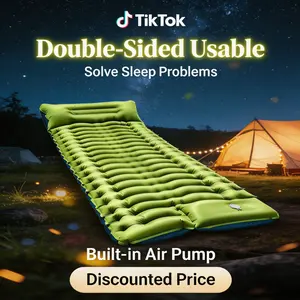 1-Person Self-Inflating Camping Sleeping Pad with Built-in Foot Pump Ultralight Compact Heavy-Duty Fast Inflation Deflation Comes with Carry Bag for Backpacking Hiking Camping Premium Outdoor Hiking Gear Portable Airbed Travel Accessory outdoorfun