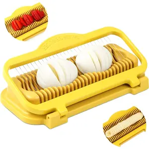 Egg Slicer for Hard Boiled Eggs Banana Slicer, banana Strawberry Mushroom, Aluminium Stainless Wires Dishwasher Safe