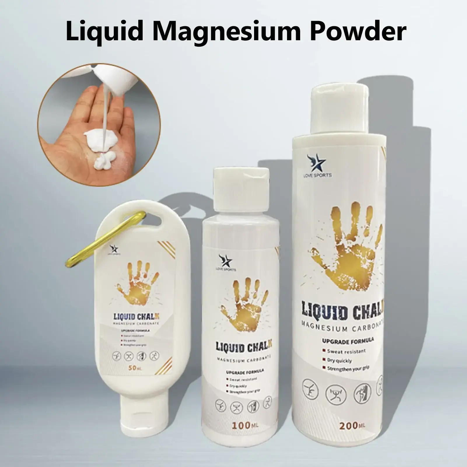 NEW 50/100/200ml Liquid Chalk Sports Magnesium Powder Fitness Weight Lifting Anti Slip Cream Grip Weight Lifting Climbing Gym