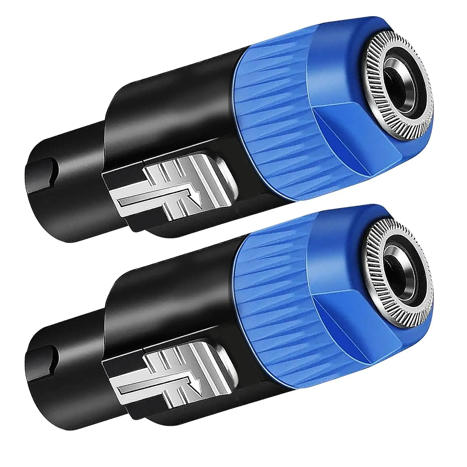 5 CORE Speakon 1/4" Female - Male Connectors Pair 4 Pole Locking SpeakON Cable Mount Connector Speak-On Connectors Speaker Amplifier (Blue)