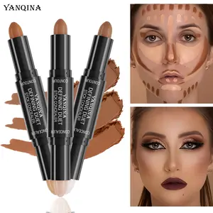 2-in-1 makeup contour and highlighter stick - dual-ended creamy contour pencil for sculpting the face, highlighting, seamless application, lightweight texture, perfect for holidays and travel.