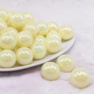 20mm Yellow Jelly AB Acrylic Chunky Bubblegum Beads