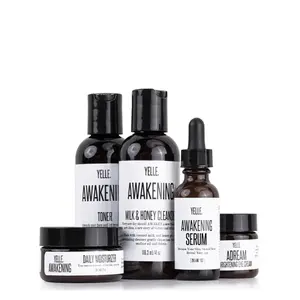 YELLE Awakening Complete 5 Piece System - Milk & Honey Cleanse, Toner, Serum, Daily Moisturizer & More for Skincare and Cleansing Aloe Aloe Vera Apricot Brightening