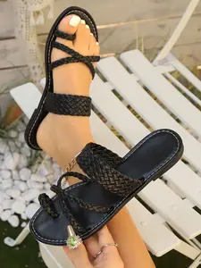 Women's Summer Cross Strap Open Toe Flat Sandals, Breathable Lightweight Comfort Shoes for Daily Wear & Casual, Lightweight Strappy Sandals