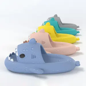DIOLV  Cloud Shark Slides Cute Cartoon Shower Slippers Indoor & Outdoor Non-Slip Novelty Open Toe Sandals Extremely Comfy Cushioned Thick Sole Footwear Women Unisex