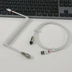 Braid Mechanical Keyboard Cable, 1 Count Plug-and-play Gaming Keyboard USB Coiled Cable, Computer & Laptop Accessories
