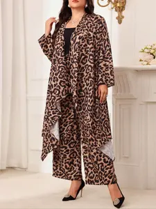 Plus Size Leopard Print Set – Casual and Elegant Design, Loose and Comfortable, Perfect for Daily Wear and Parties